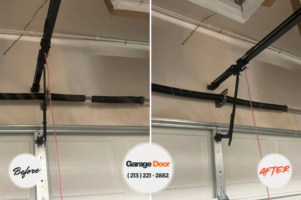 Before and after: garage door repair Champaign, IL